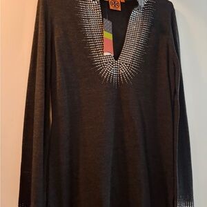 Tory Burch Black Tunic with White Accents